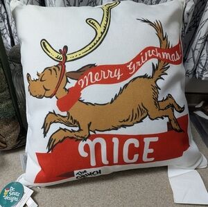 Grinch naughty nice 2 Sided pillow